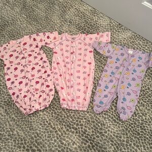 Baby steps newborn gowns and pajamas.  Perfect condition!